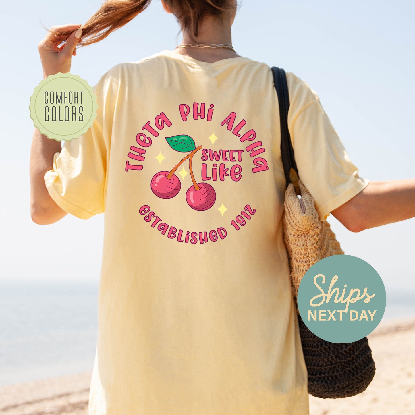 Theta Phi Alpha Sweet Like Cherry Comfort Colors Sorority T-shirt _ 32053g