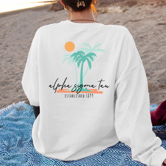 Alpha Sigma Tau Island Sisterhood Sorority Sweatshirt _ 33566g