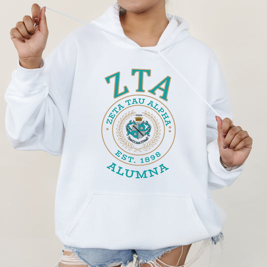 Zeta Tau Alpha Alumna Vintage Sorority Hoodie _ 31034g