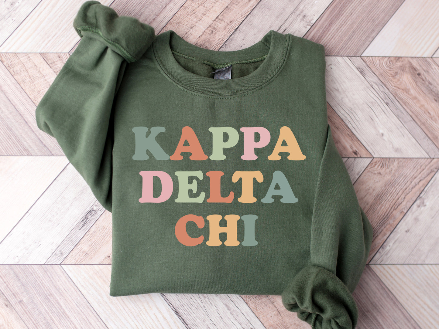 Kappa Delta Chi Bright and Colorful Sorority Sweatshirt  _ 3473g