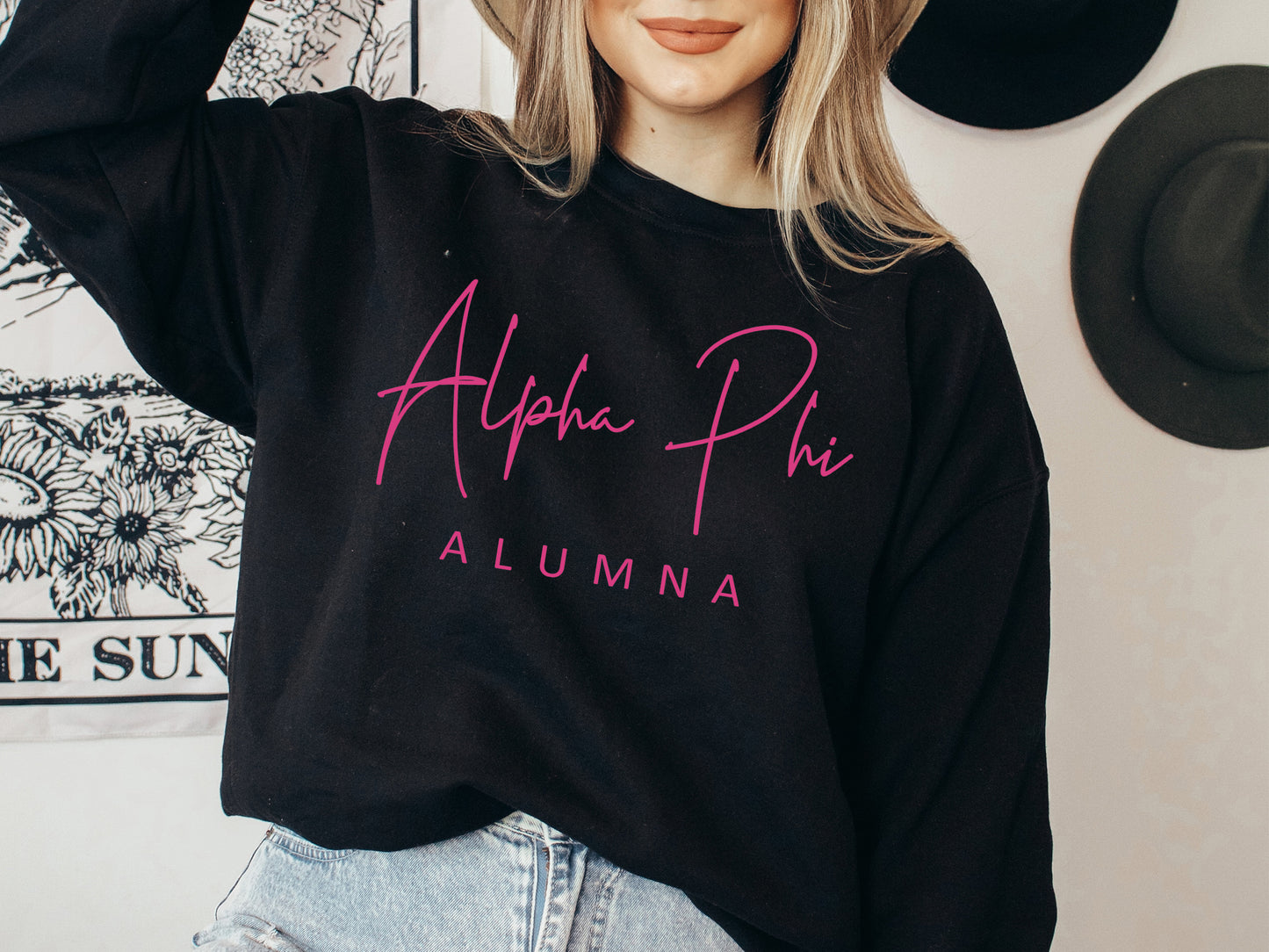 Alpha Phi Simple and Sweet Alumna Sorority Sweatshirt _ 497g