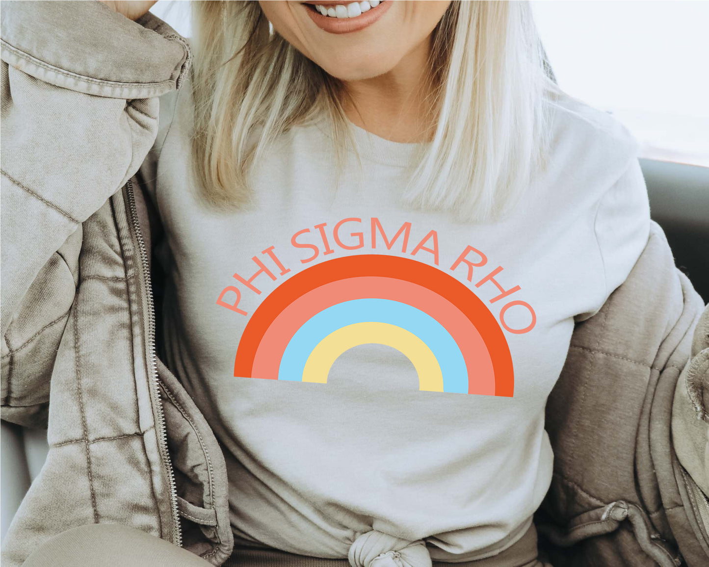 Phi Sigma Rho Colorful Rainbow Sorority T-shirt _ 3462g