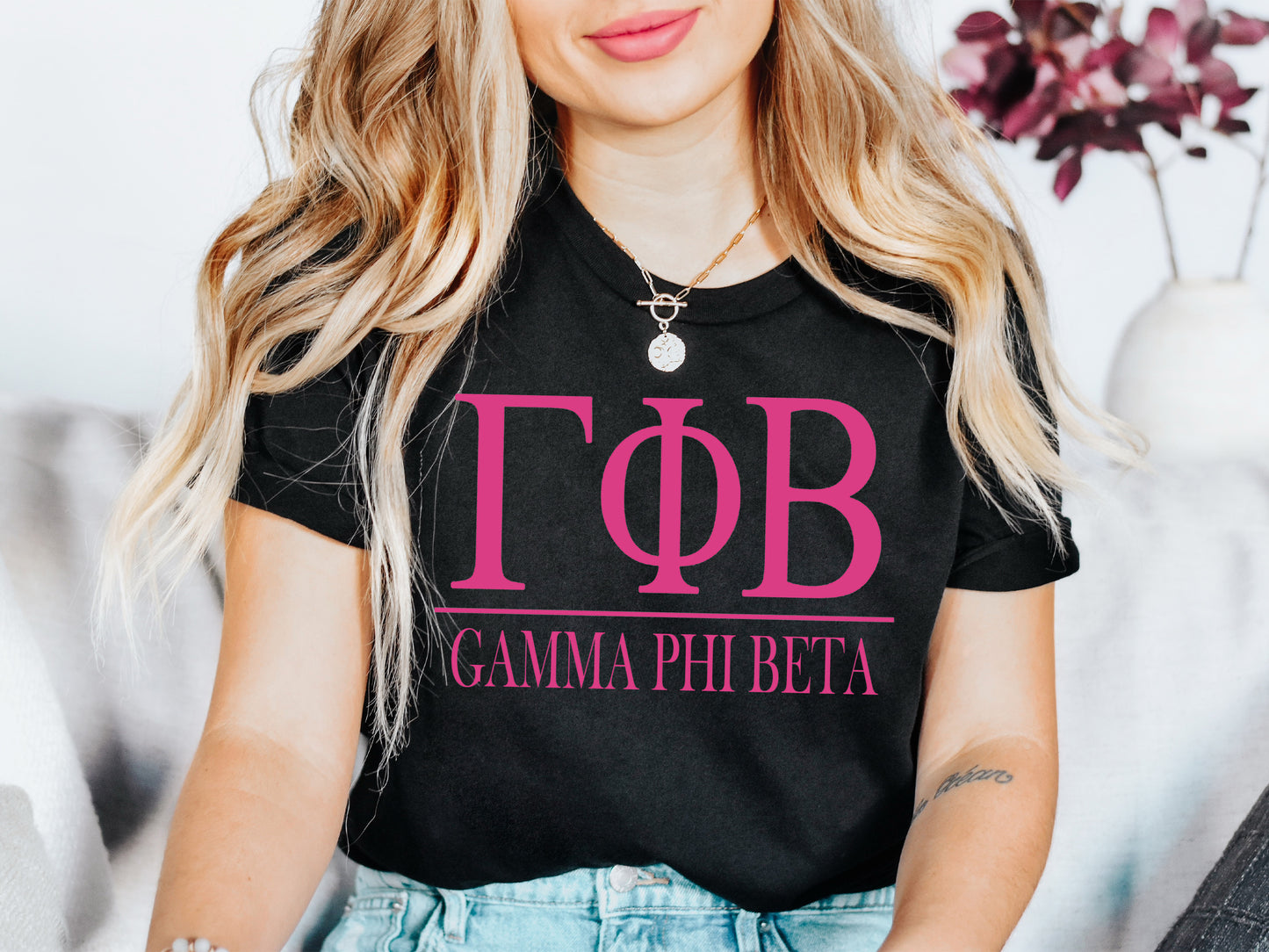 Gamma Phi Beta Loud Letters Sorority T-shirt _ 480g