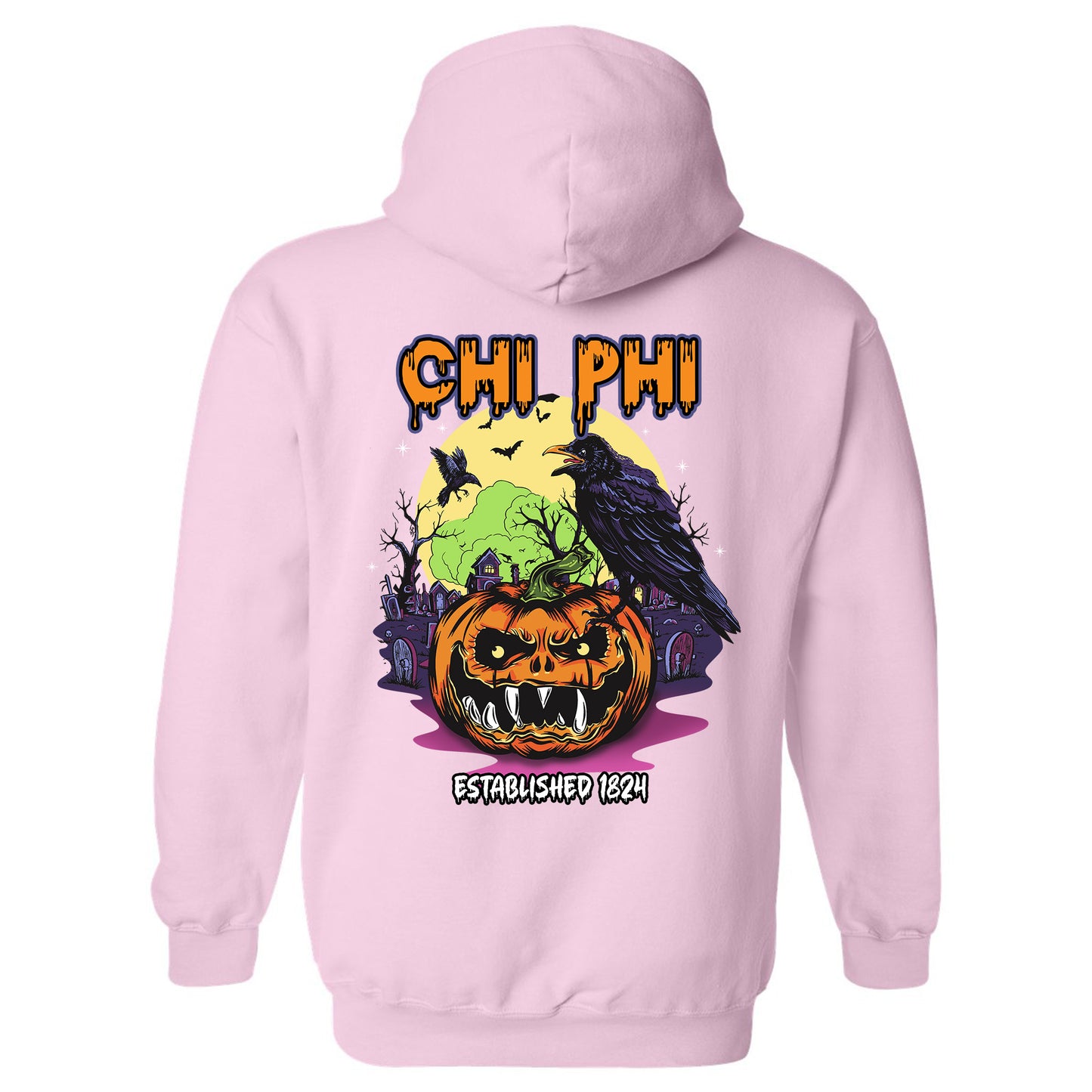 Chi Phi Halloween Bats Fraternity Hoodie _ 36257g