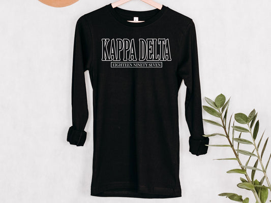 Kappa Delta Stencil Stacked Sorority Long Sleeve T-shirt _ 2150g