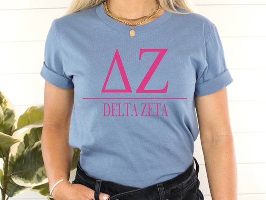 Delta Zeta Loud Letters Sorority T-shirt _ 479g