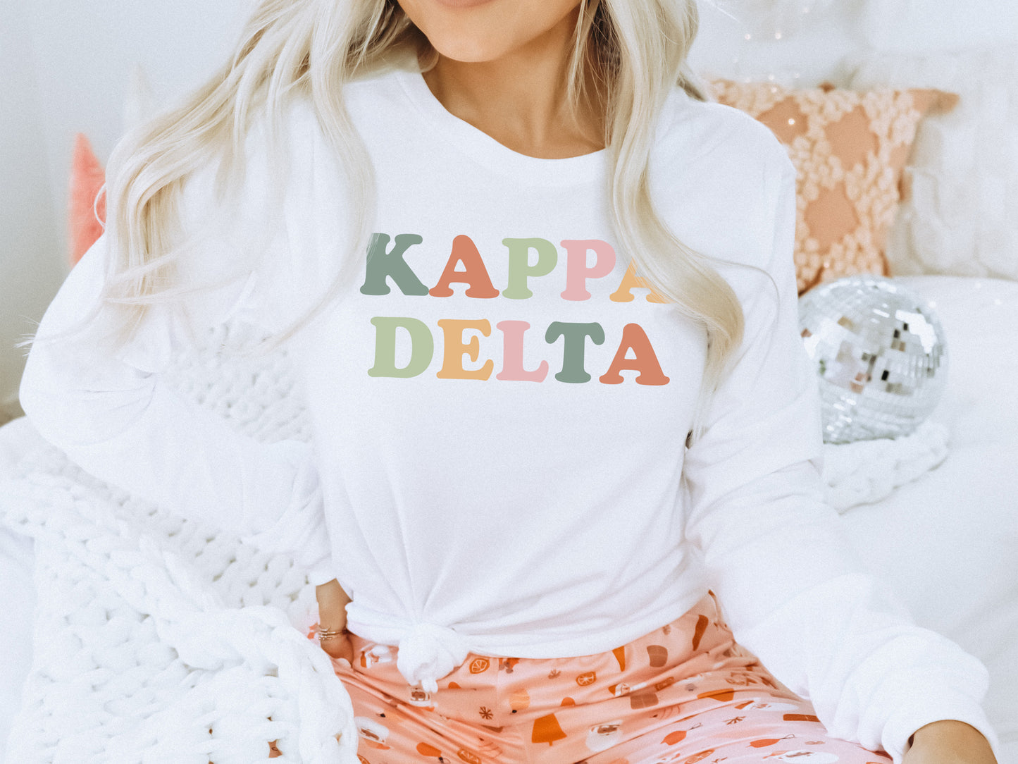Kappa Delta Bright and Proud Sorority Long Sleeve T-shirt _ 430g