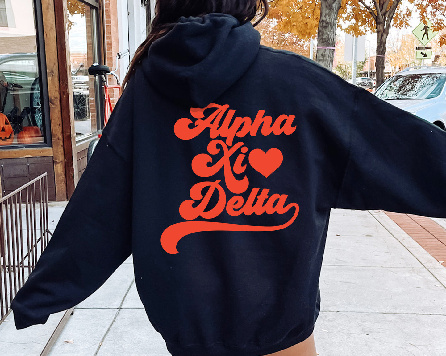 Alpha Xi Delta Red Heart Sorority Hoodie _ 33354g