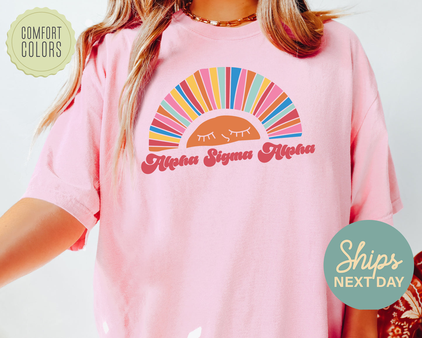 Alpha Sigma Alpha Sunshine Comfort Colors Sorority T-shirt _ 3313g