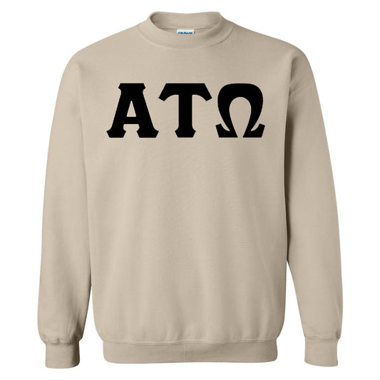 Alpha Tau Omega Black Letters Fraternity Sweatshirt _ 34910g