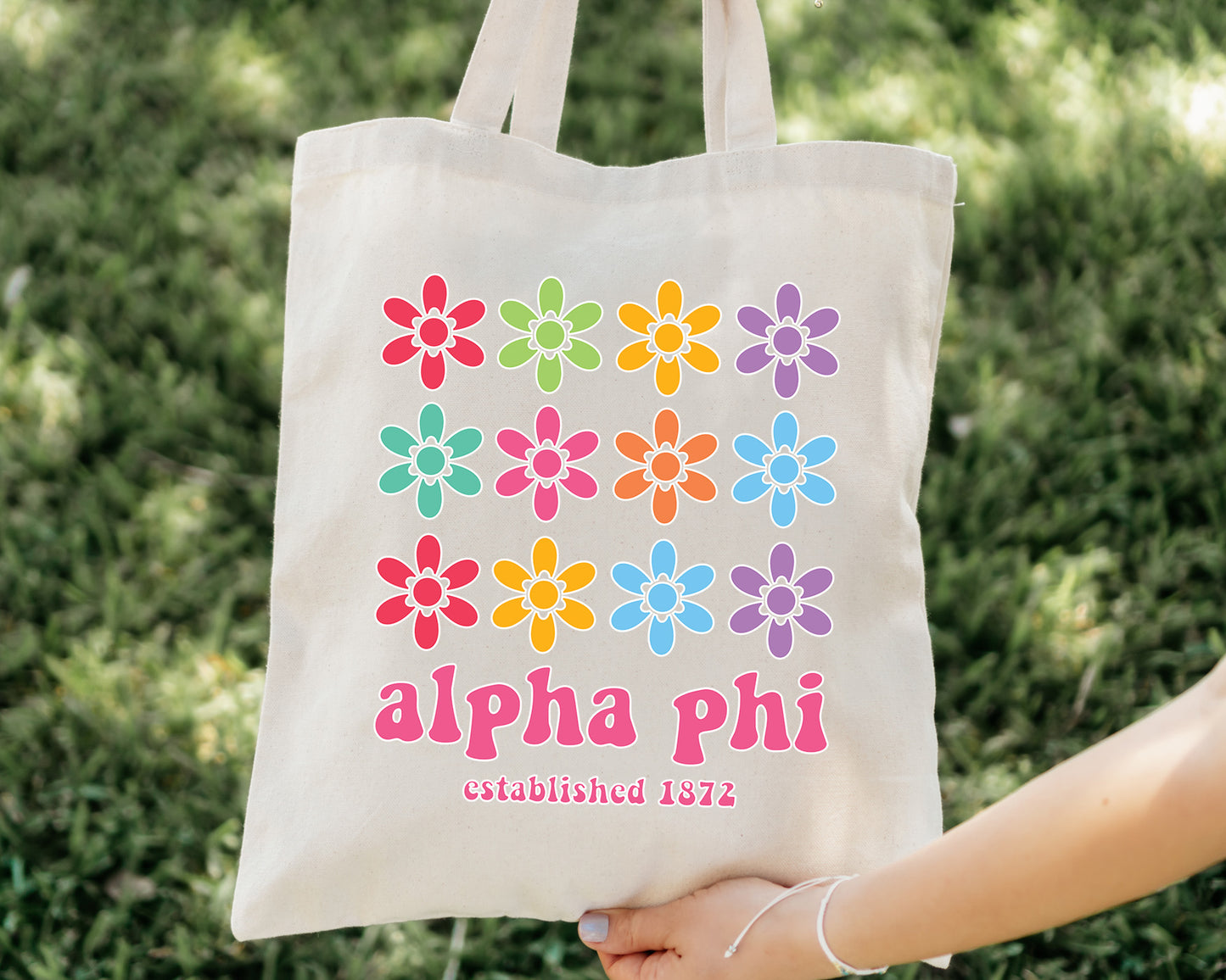 Alpha Phi Floral Bloom Sorority Tote Bag _ 34520g