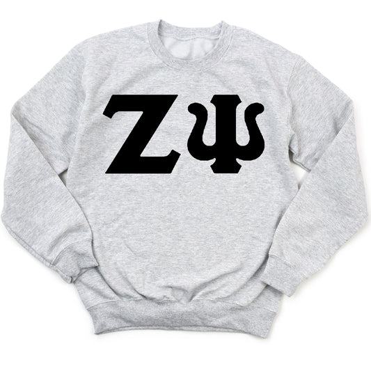 Zeta Psi Black Letters Fraternity Sweatshirt _ 34937g