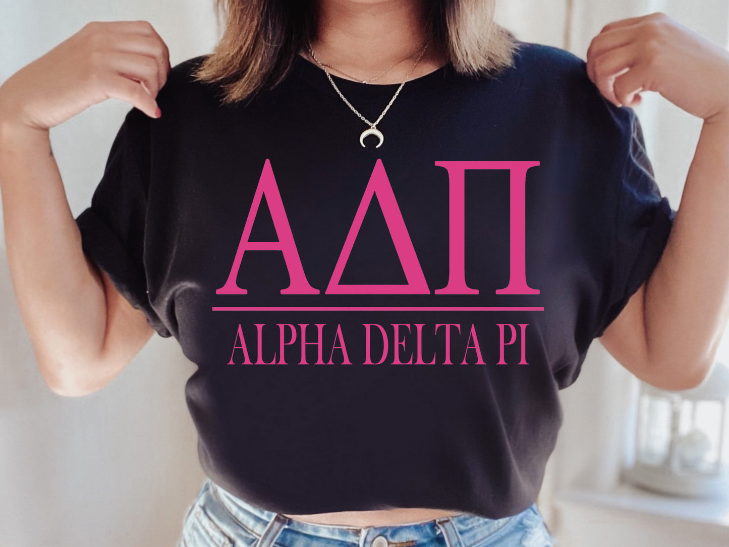 Alpha Delta Pi Loud Letters Sorority T-shirt _ 467g