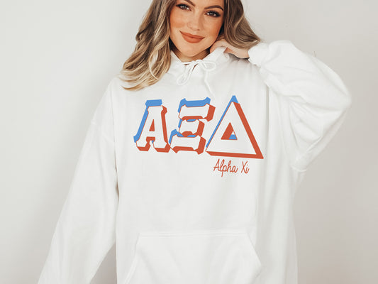 Alpha Xi Delta American Colored Sorority Hoodie _ 34g