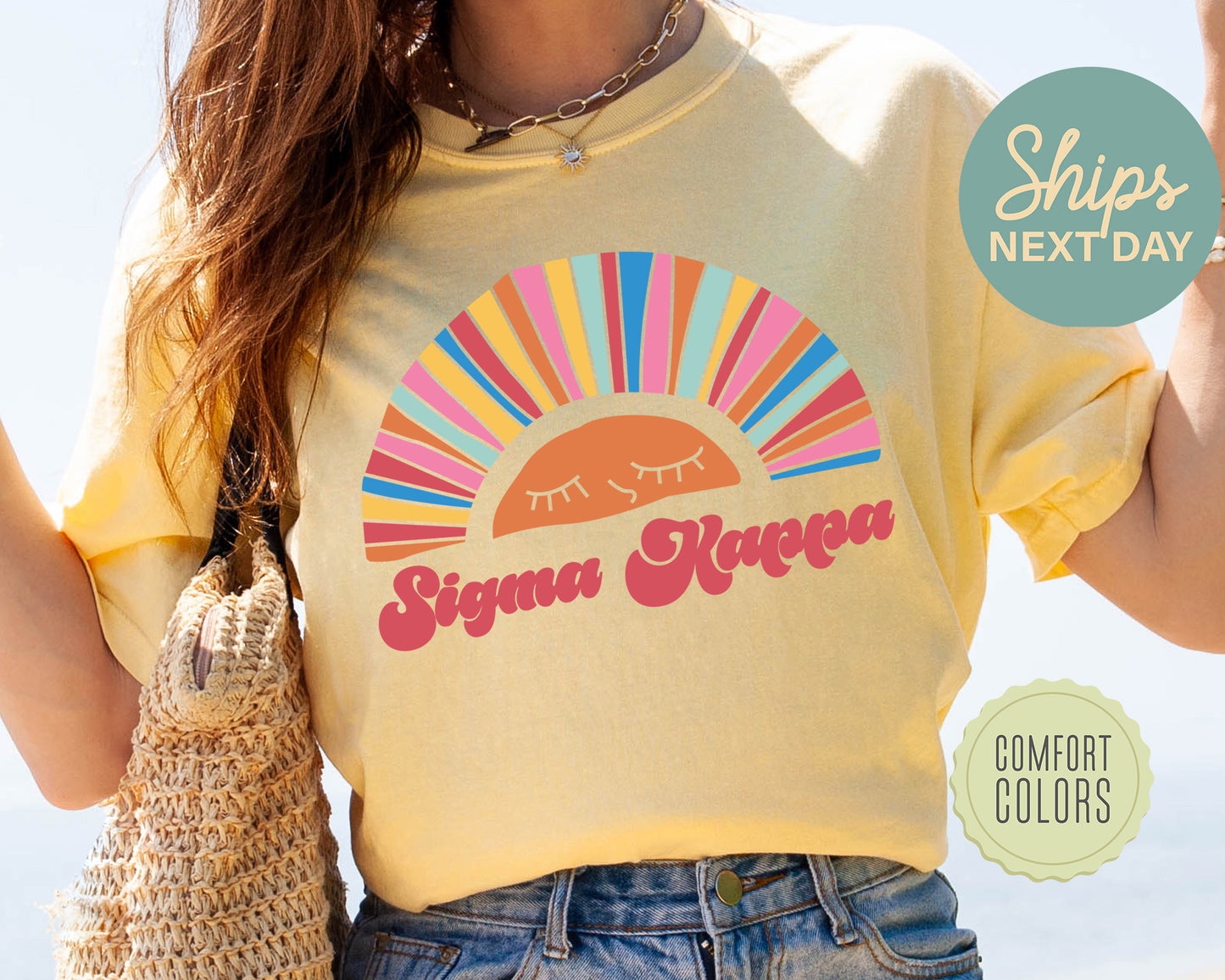 Sigma Kappa Sunshine Comfort Colors Sorority T-shirt _ 3329g