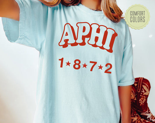 Alpha Phi Red Arch Comfort Colors Sorority T-shirt_ 367g
