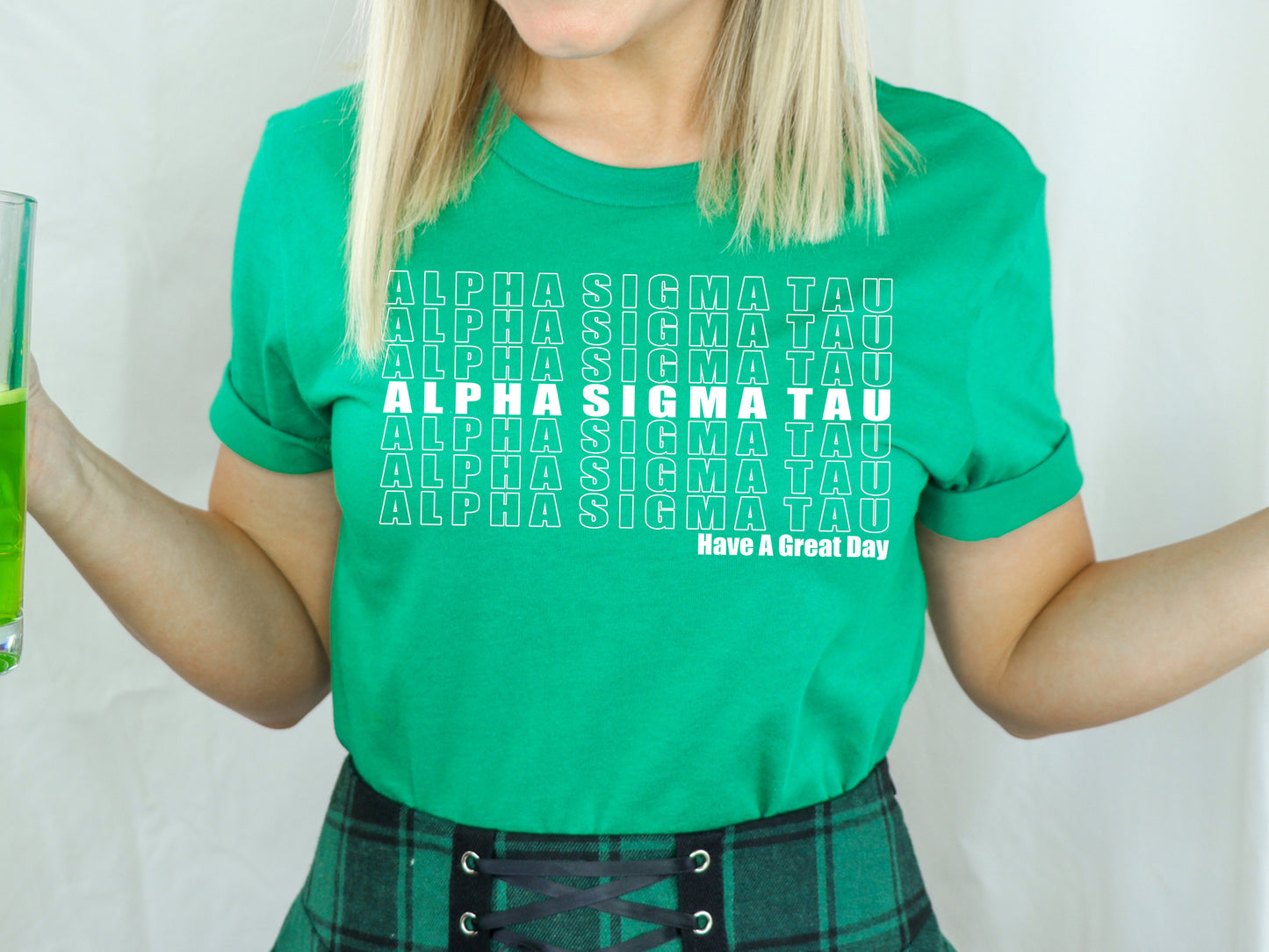 Alpha Sigma Tau Have a Great Day Sorority T-shirt _ 2115g