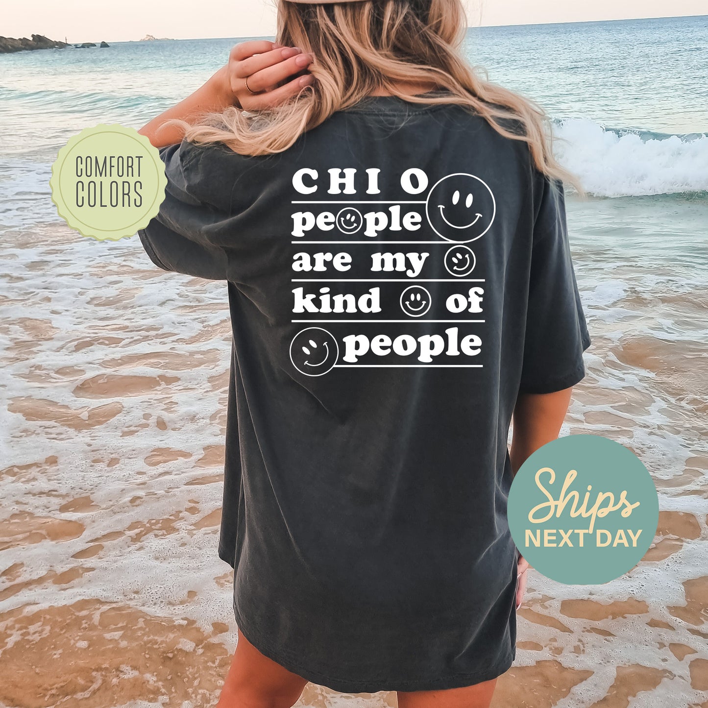 Chi Omega My Kind of People Comfort Colors Sorority T-shirt _ 33267g