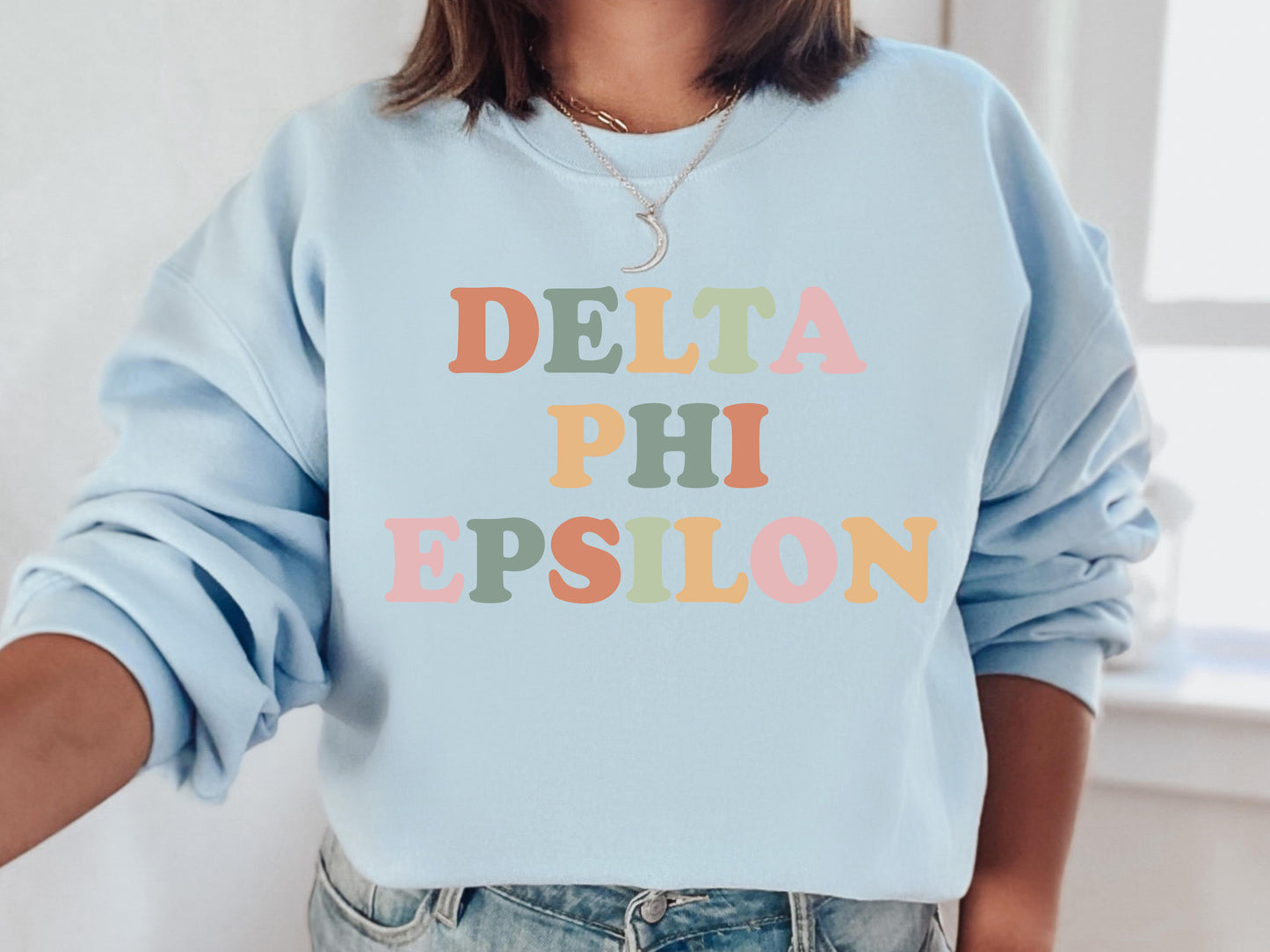 Delta Phi Epsilon Bright and Proud Sorority Sweatshirt _ 426g