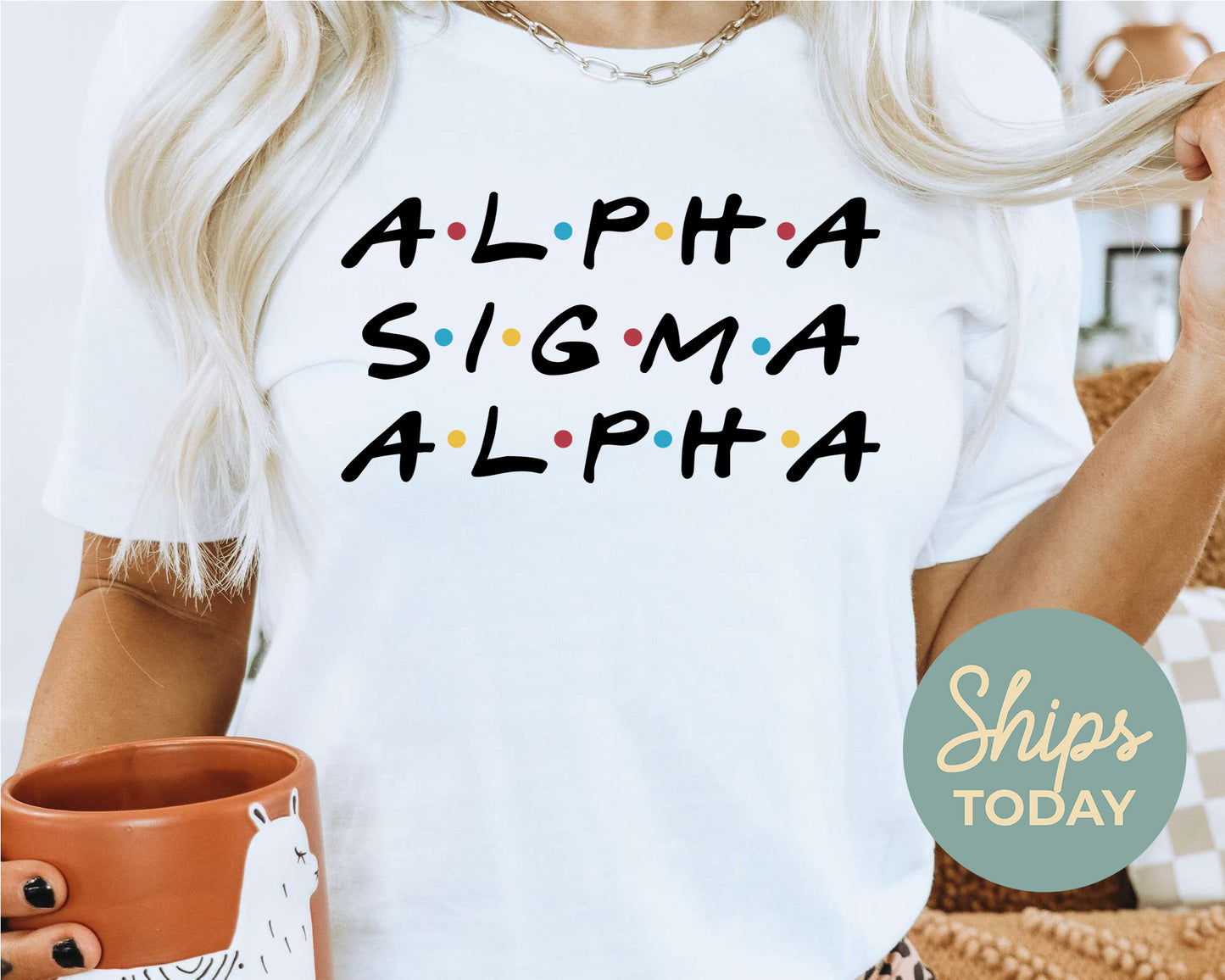 Alpha Sigma Alpha Friends Frenzy Sorority T-shirt _ 30652g