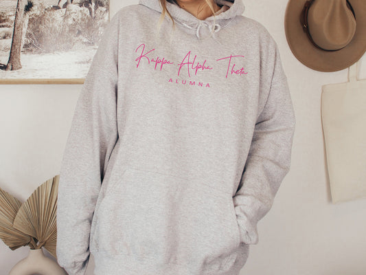 Kappa Alpha Theta Simple and Sweet Alumna Sorority Hoodie _ 507g