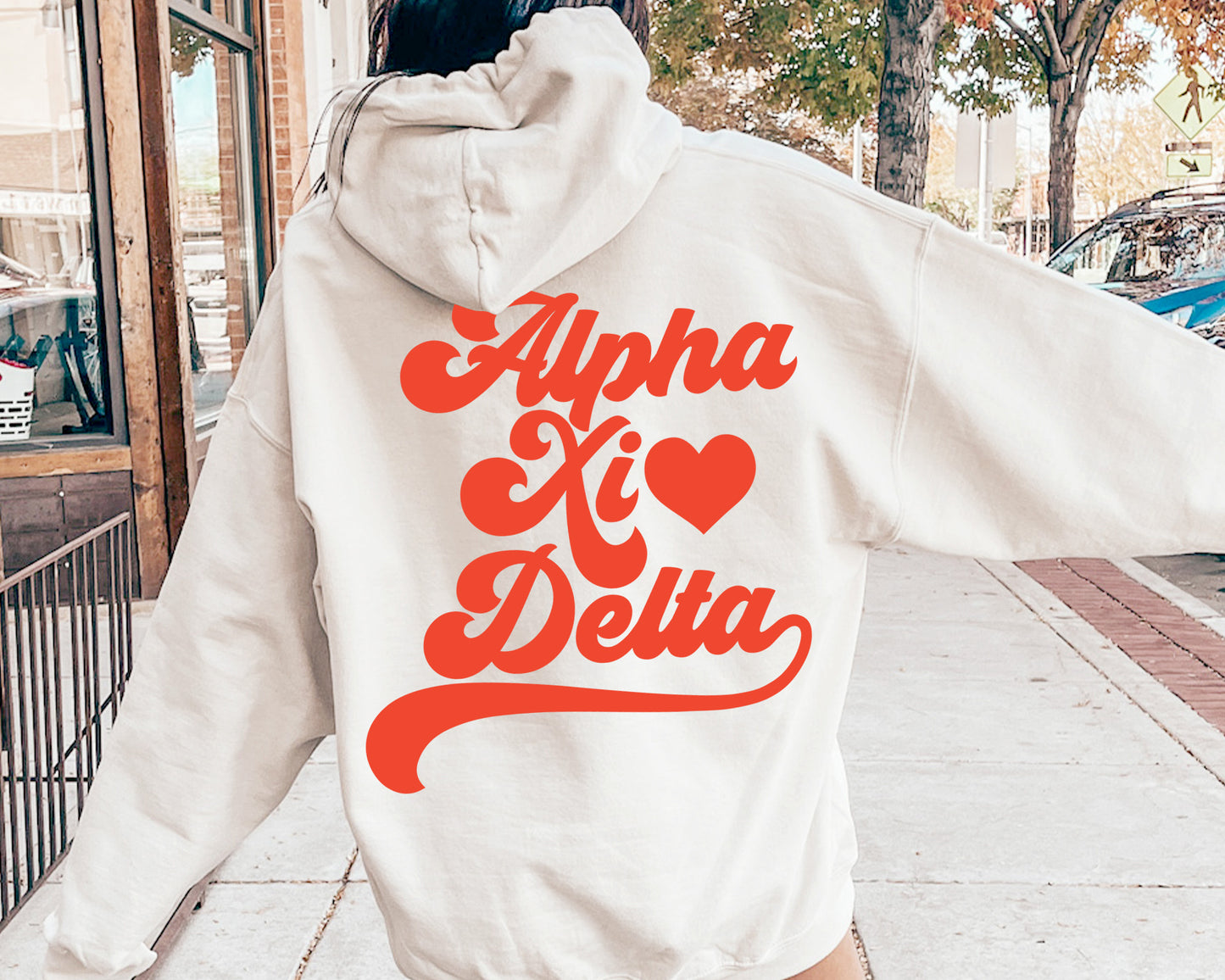 Alpha Xi Delta Red Heart Sorority Hoodie _ 33354g