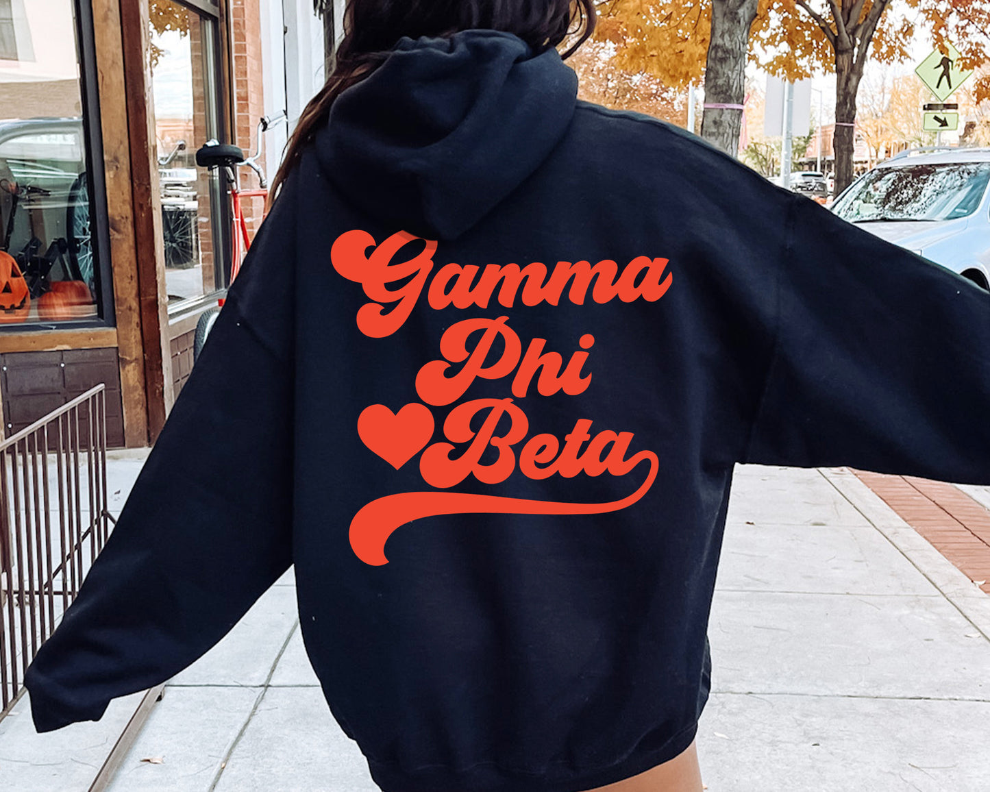 Gamma Phi Beta Red Heart Sorority Hoodie _ 33360g