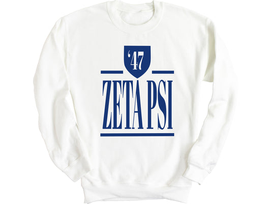 Zeta Psi Shield Fraternity Sweatshirt _ 1213g