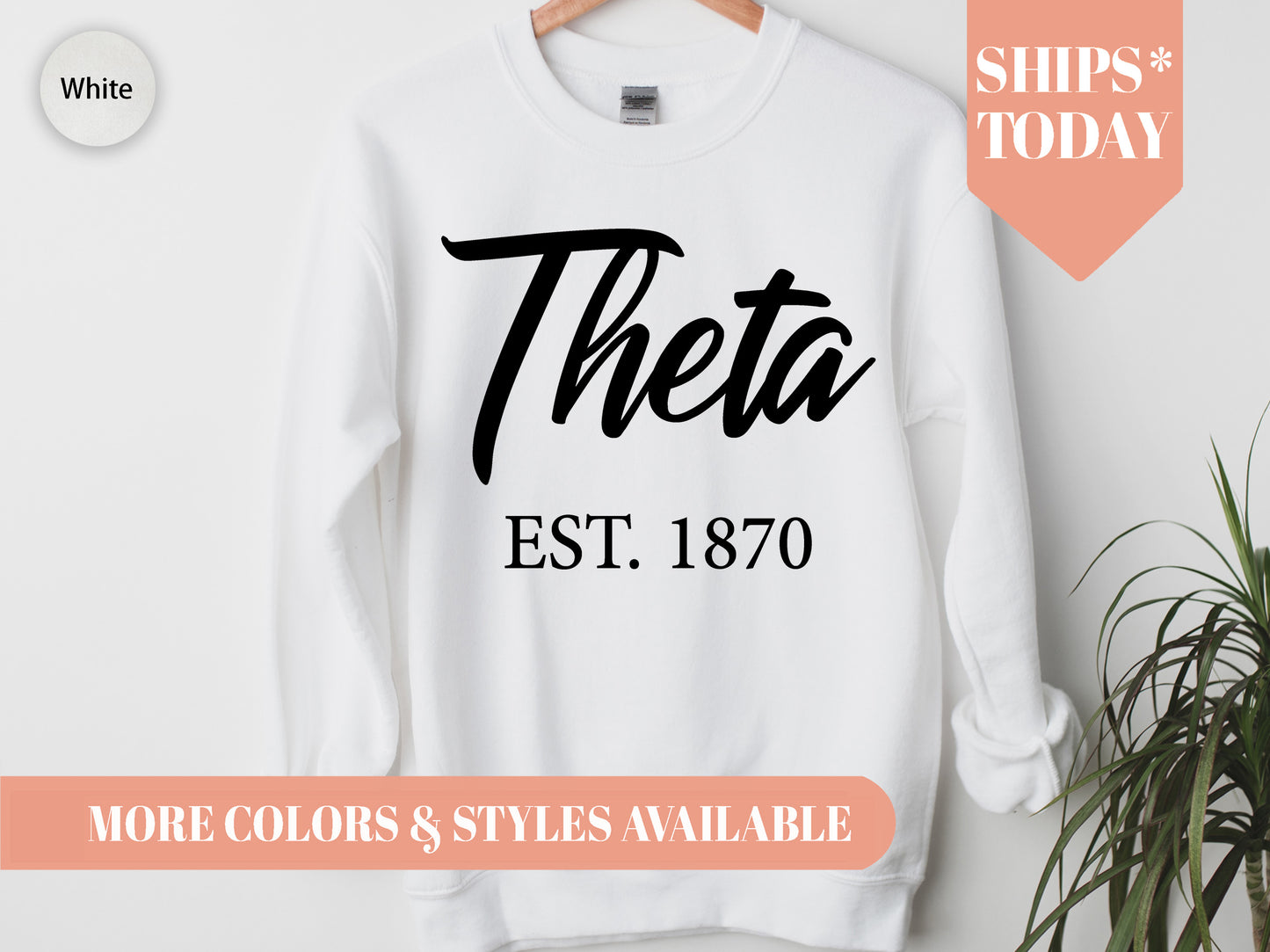 Kappa Alpha Theta Black Flowy Sorority Sweatshirt _ 92g