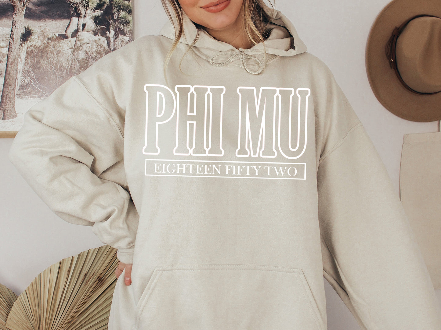 Phi Sigma Sigma Stencil Stacked Sorority Hoodie _ 2153g