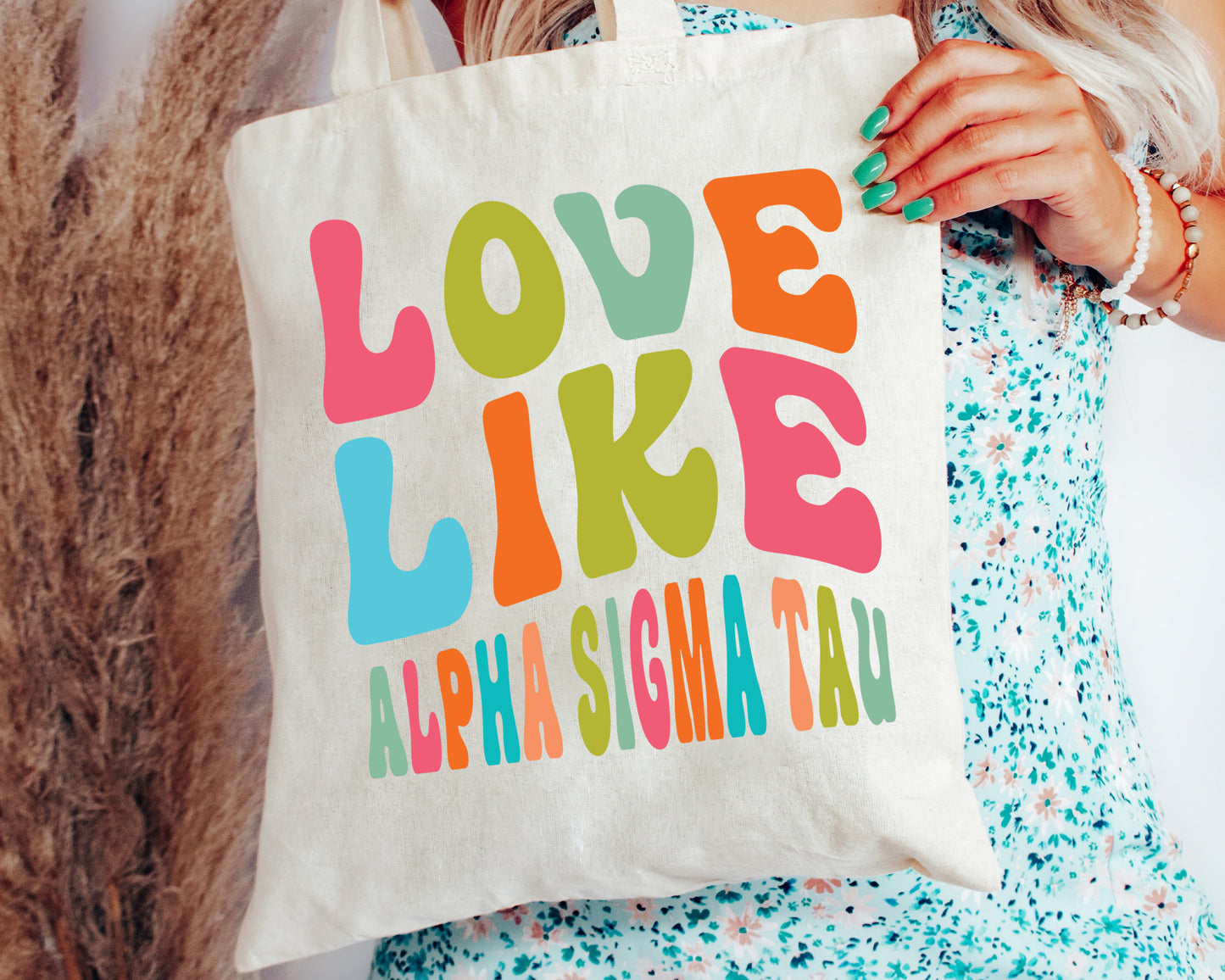 Alpha Sigma Tau Love Like Sorority Tote Bag _ 34341g