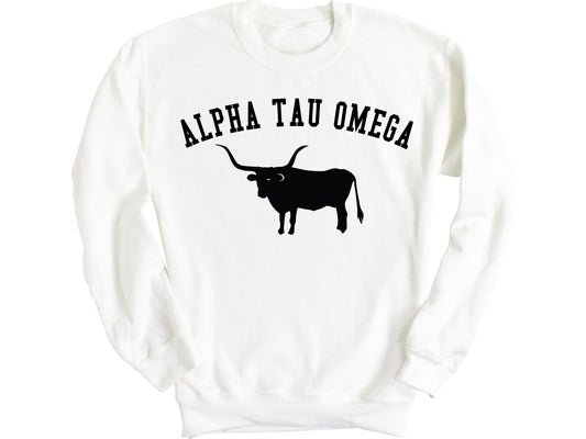 Alpha Tau Omega Long Horn Fraternity Sweatshirt _ 1527g