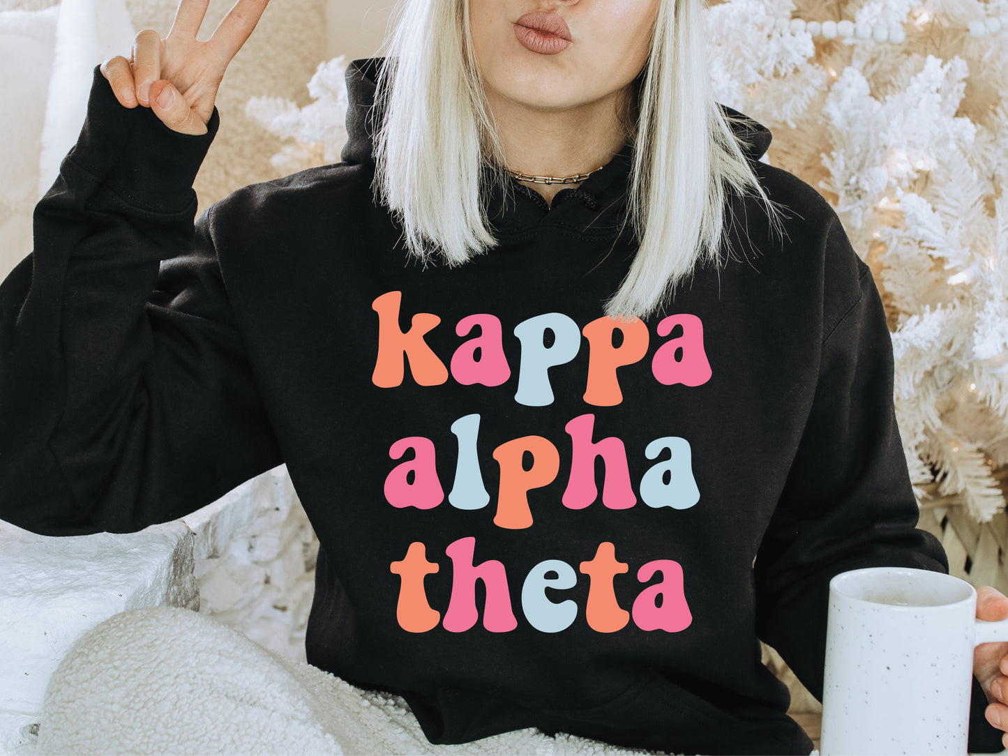 Kappa Alpha Theta Vividly Vibrant Sorority Hoodie _ 3164g
