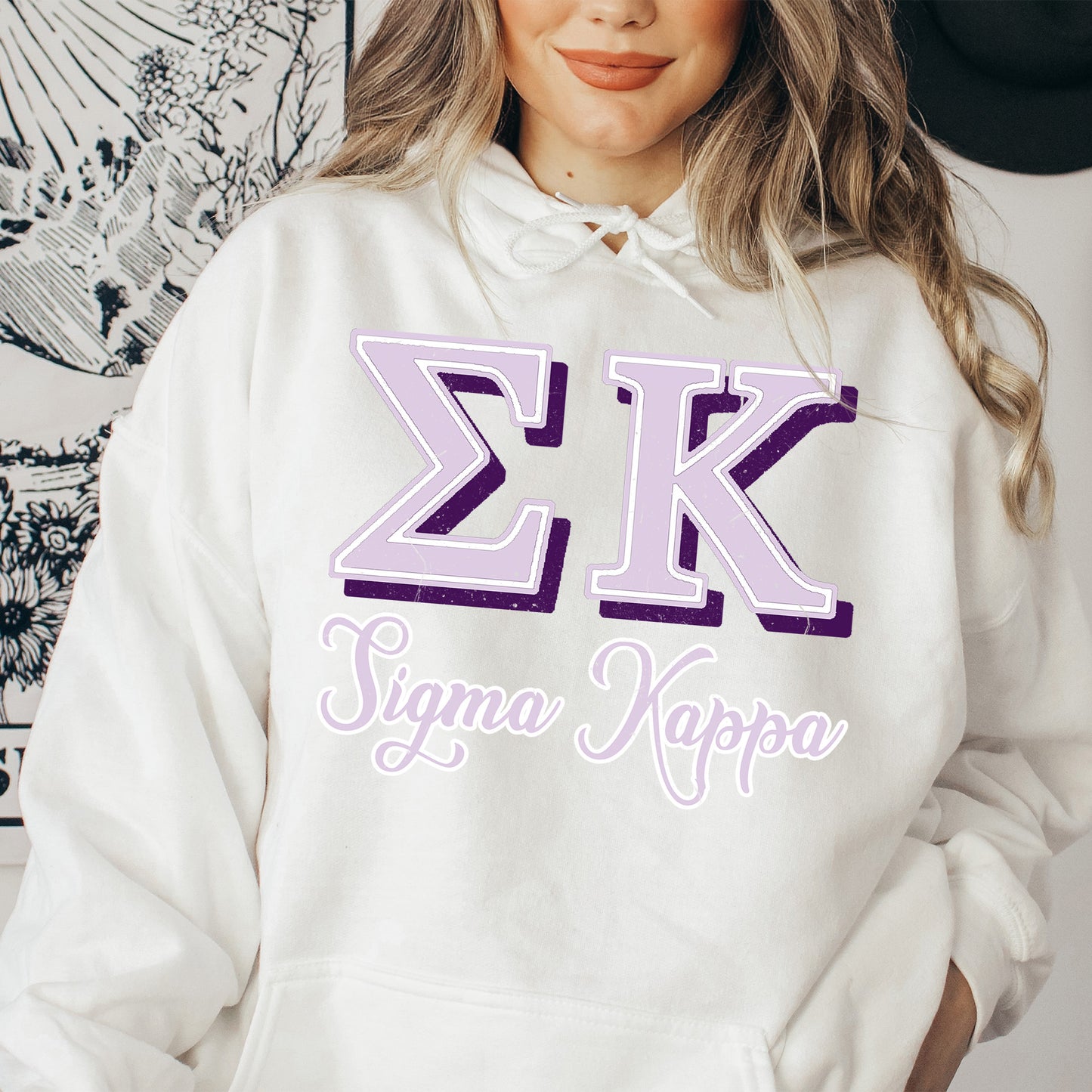 Sigma Kappa Greek Colors Sorority Hoodie _ 36091g