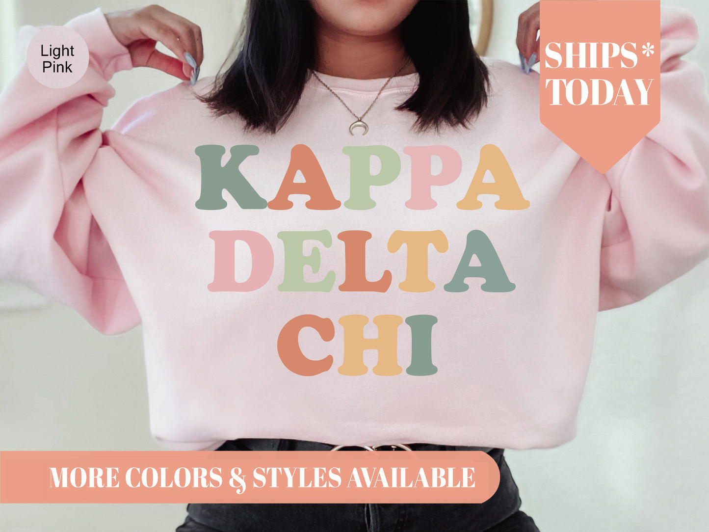 Kappa Delta Chi Bright and Colorful Sorority Sweatshirt  _ 3473g