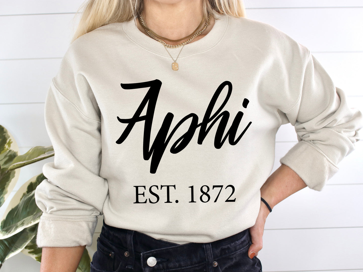 Alpha Phi Black Flowy Sorority Sweatshirt _ 82g