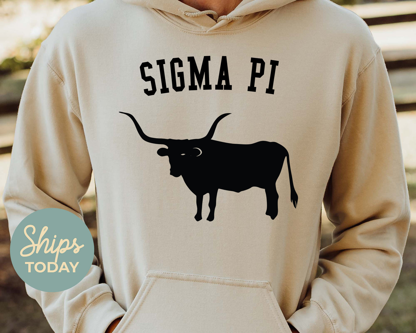 Sigma Pi Long Horn Fraternity Hoodie _ 1549g