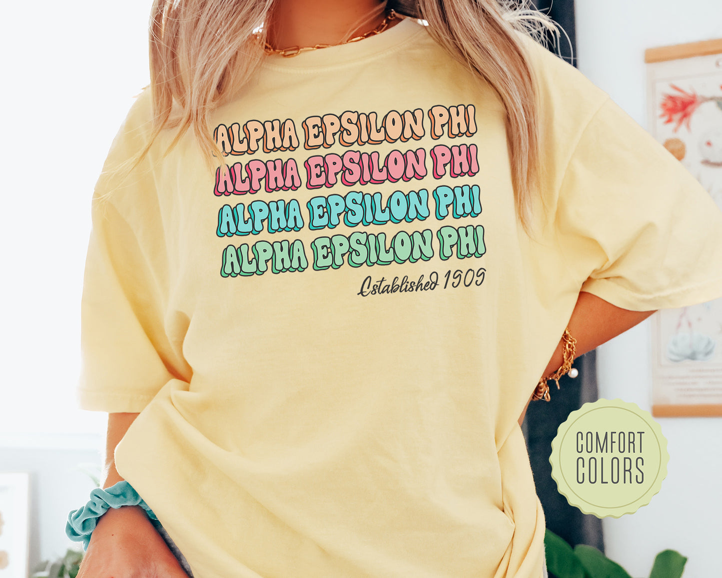 Alpha Epsilon Phi Lucy Comfort Colors Sorority T-shirt _ 260g