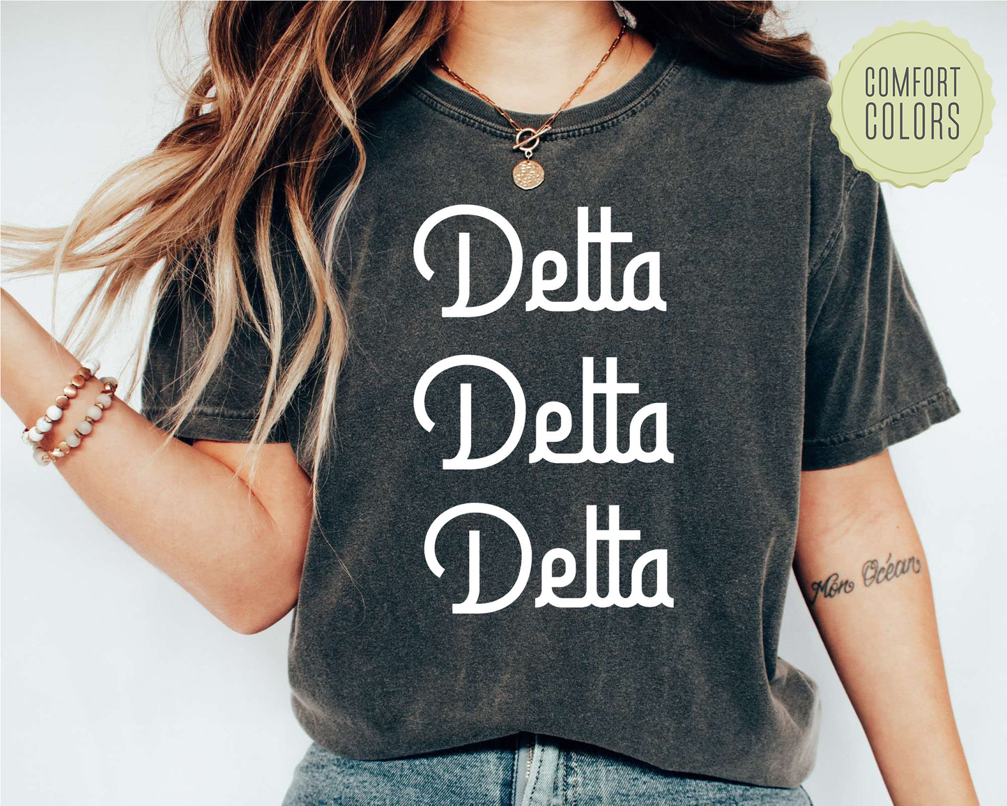 Delta Delta Delta All About That Pop Comfort Colors Sorority T-shirt _ 2691g