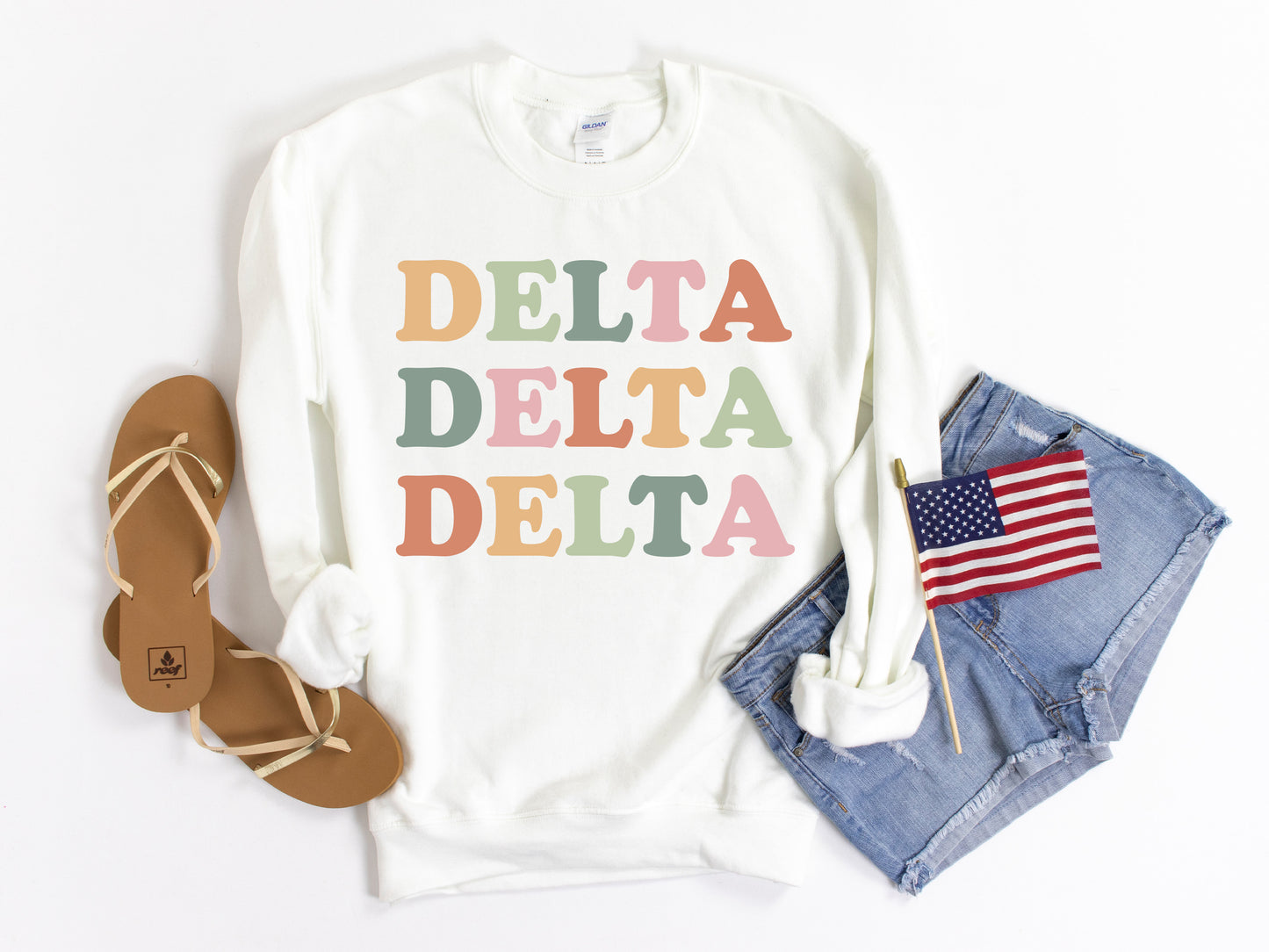 Delta Delta Delta Bright and Proud Sorority Sweatshirt _ 424g