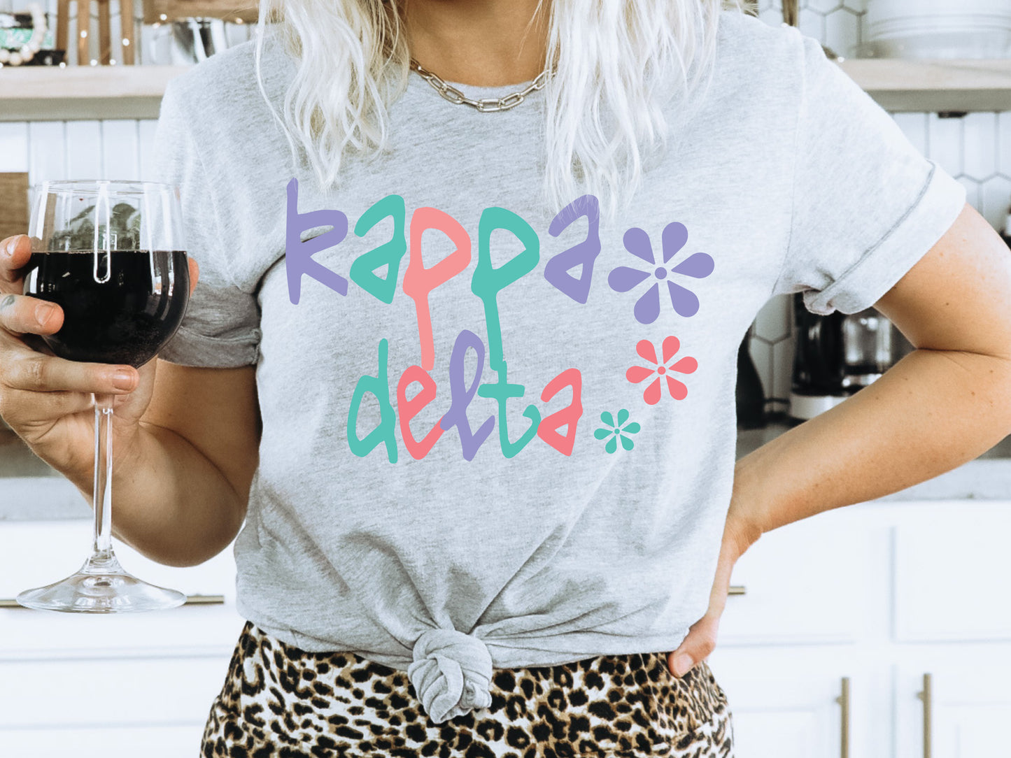 Kappa Delta Colorful Floral Sorority T-shirt _ 2619g