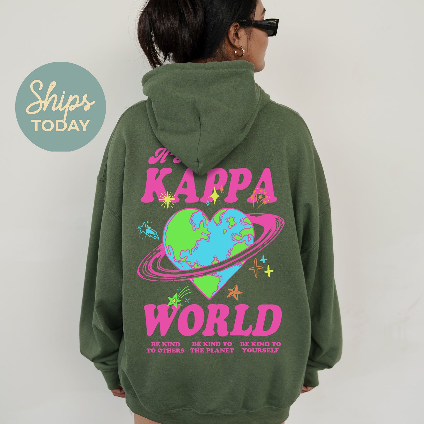 Kappa Kappa Gamma Pink Planet Sorority Hoodie _ 34247g
