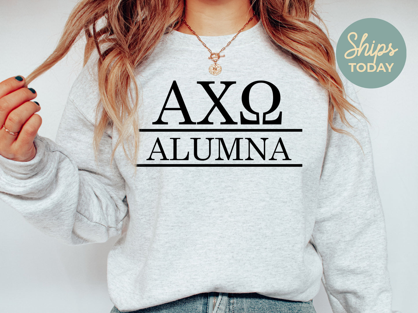 Alpha Chi Omega Just Turned Alumna Sorority Sweatshirt _ 30734g
