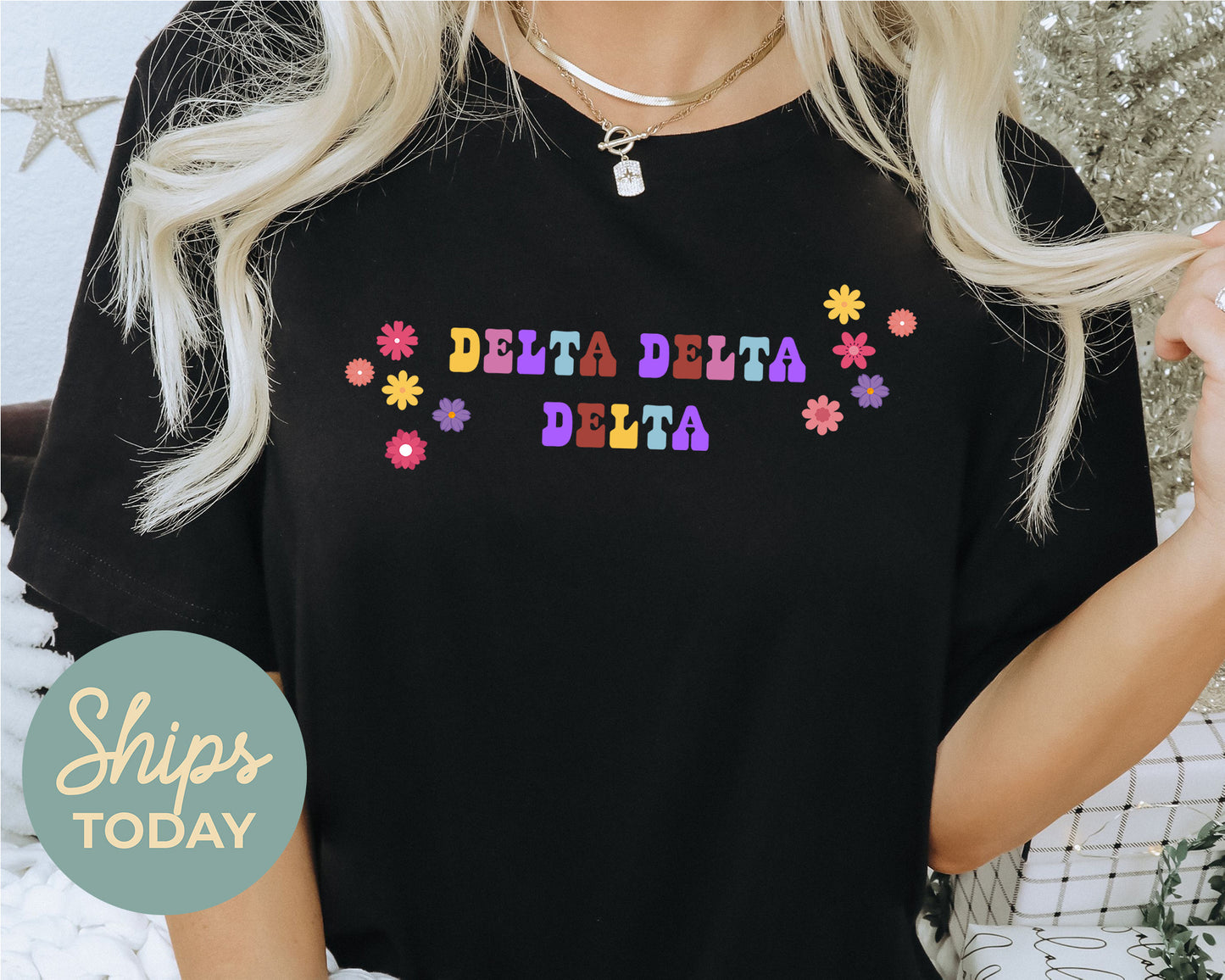 Delta Delta Delta Splash of Color Sorority T-shirt _ 3185g