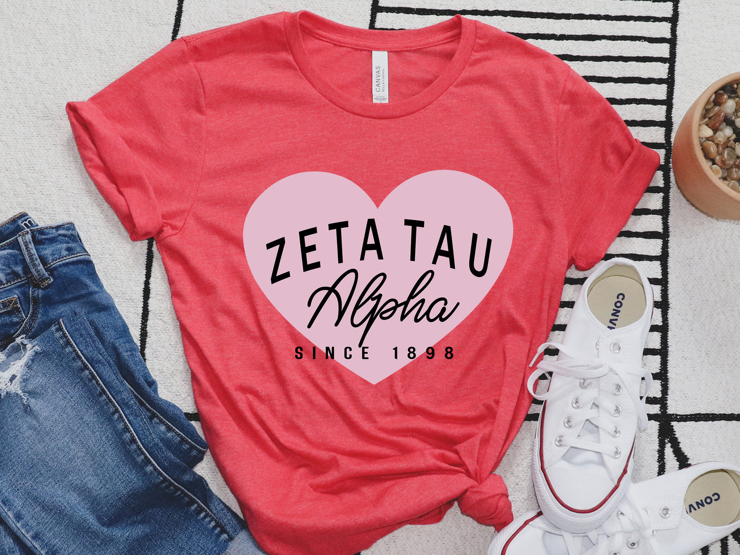 Zeta Tau Alpha Pretty in Pink Sorority T-shirt _ 465g