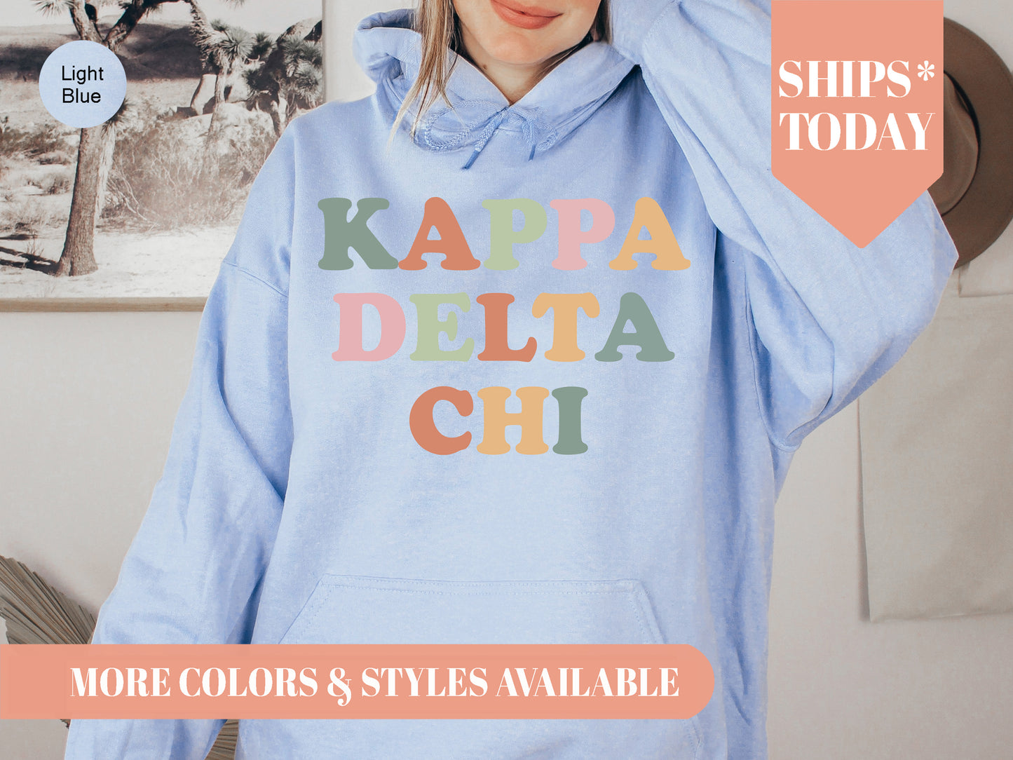 Kappa Delta Chi Bright and Colorful Sorority Hoodie  _ 3473g