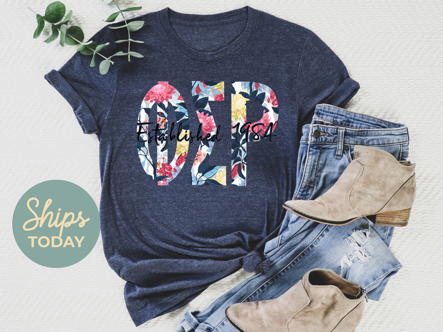 Phi Sigma Rho Floral Block Sorority T-shirt _ 3518g
