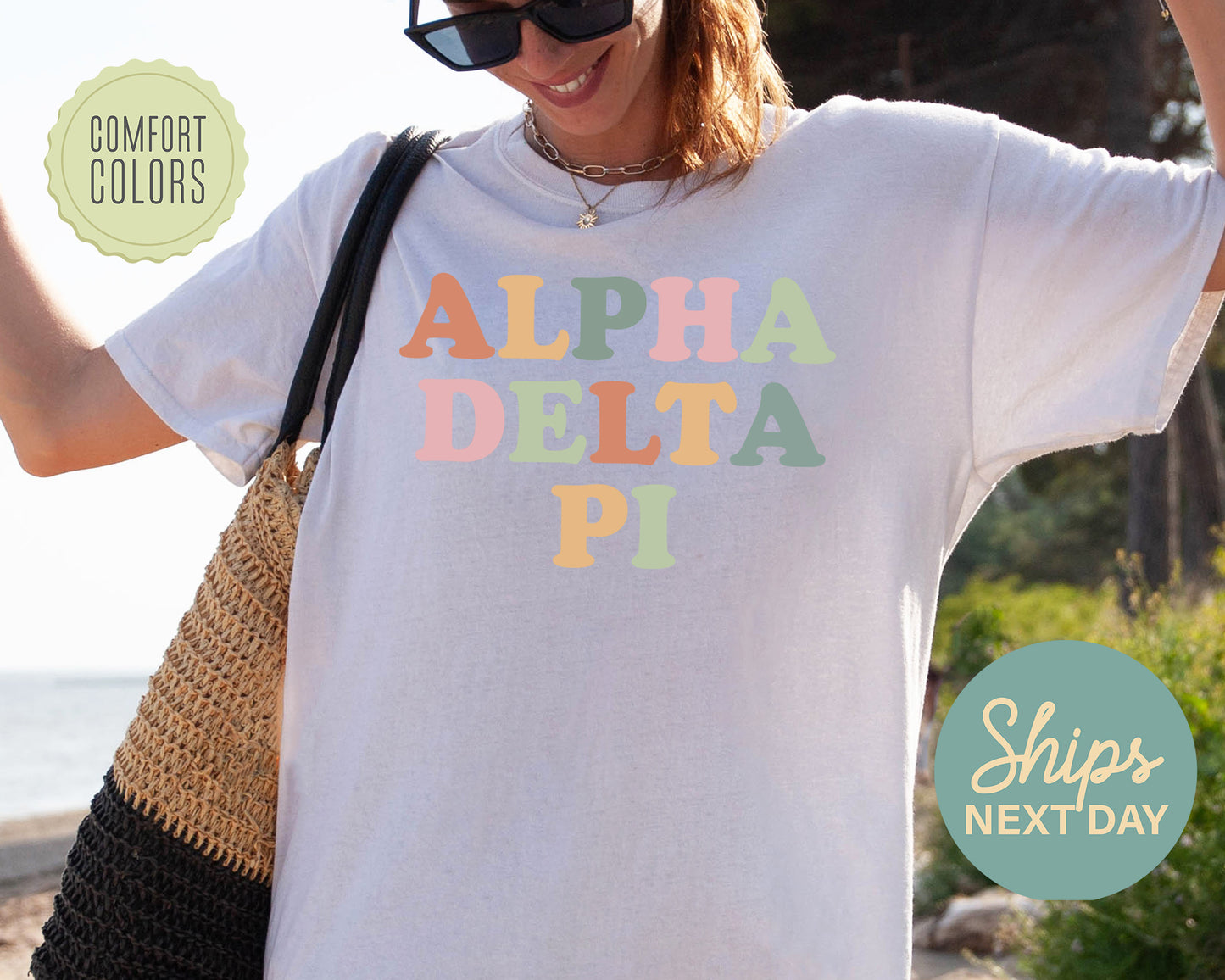 Alpha Chi Omega Bright and Proud Comfort Colors Sorority T-shirt _ 414g
