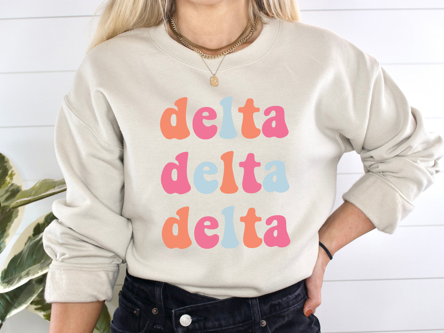 Delta Delta Delta Vividly Vibrant Sorority Sweatshirt _ 3159g