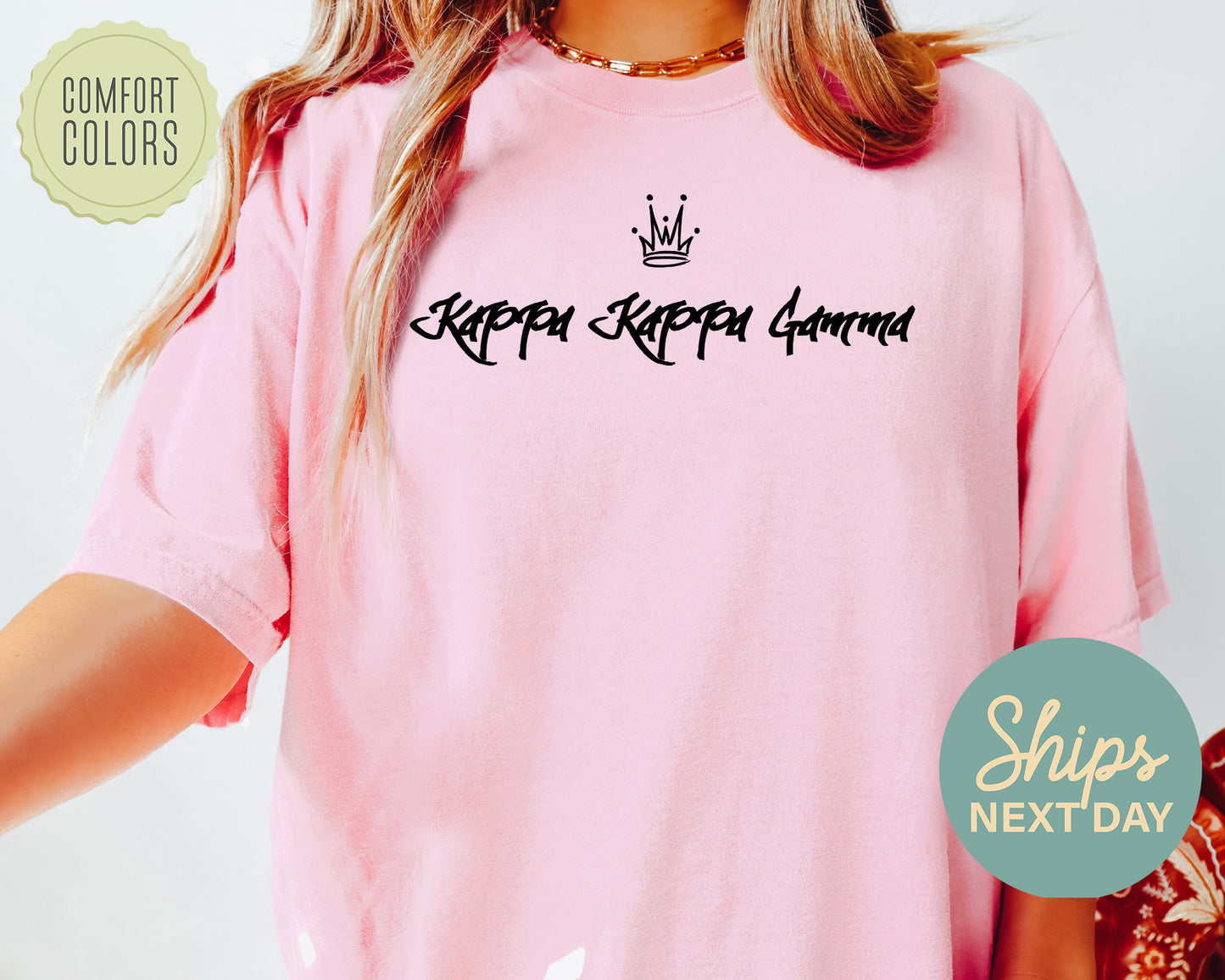 Kappa Kappa Gamma Queen Comfort Colors Sorority T-shirt _ 2464g